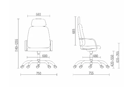 Cadeira para Escritório Maxxer para Obeso Luxo / Plus Size - Base Giratória em Metal Preto *Com Encosto de Cabeça