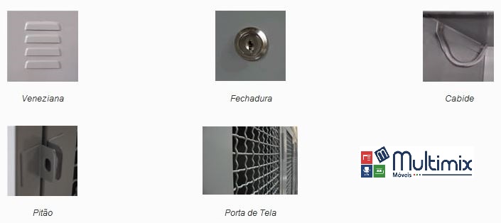 Grp 2/4 - Roupeiro de Aço 4 Portas | Chapa 26 - Pitão P/ Cadeado